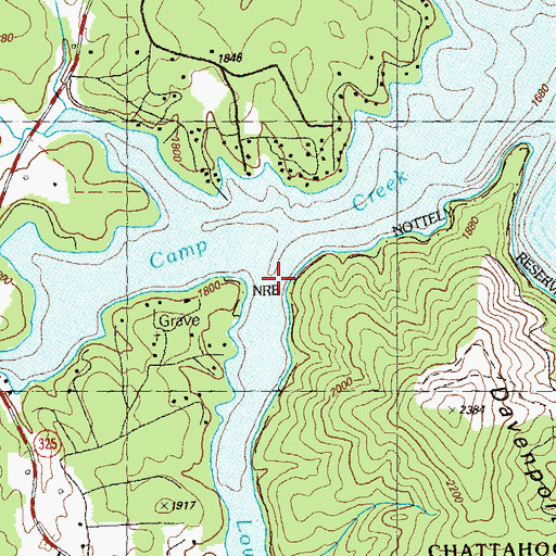 Topographic Map of Low Creek, GA