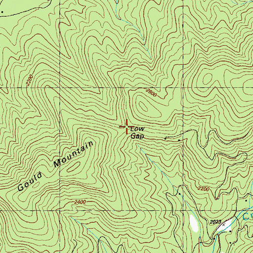 Topographic Map of Low Gap, GA