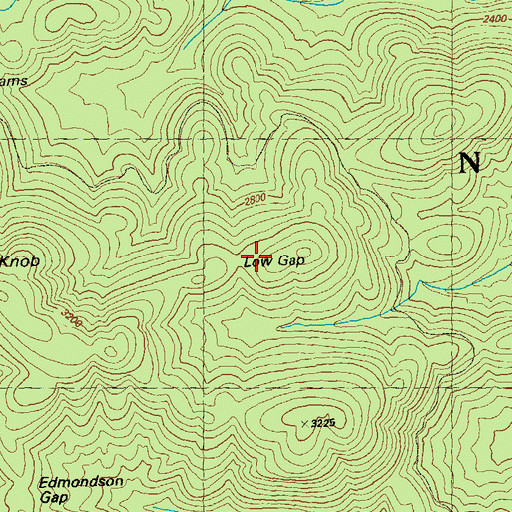 Topographic Map of Low Gap, GA