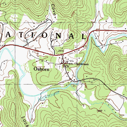 Topographic Map of Lower Hightower Church, GA