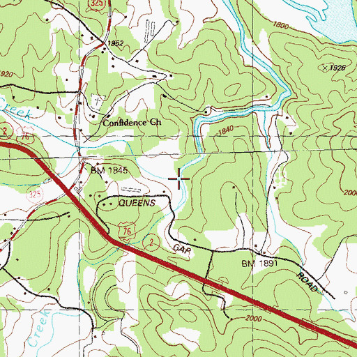 Topographic Map of Lower Youngcane Creek, GA