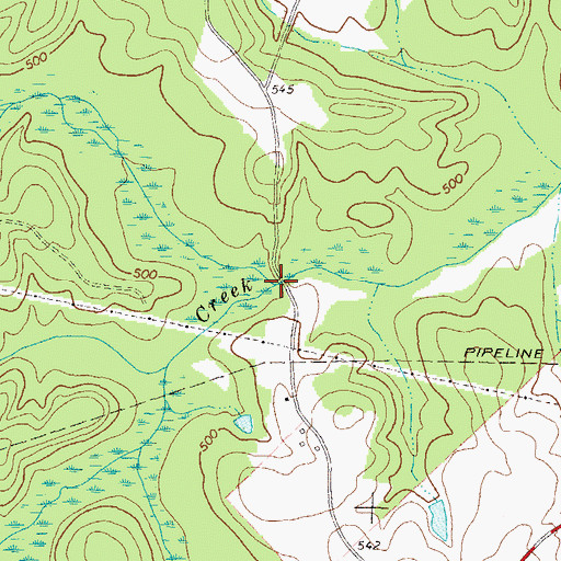 Topographic Map of Lowry Branch, GA