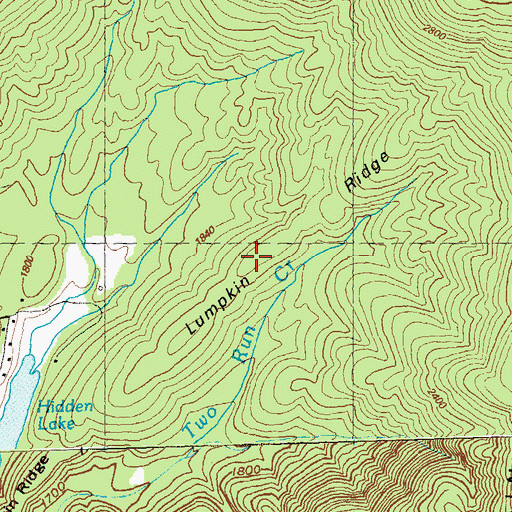 Topographic Map of Lumpkin Ridge, GA