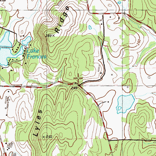 Topographic Map of Lyles Ridge, GA