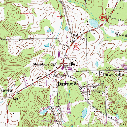 Topographic Map of Macedomia Church, GA