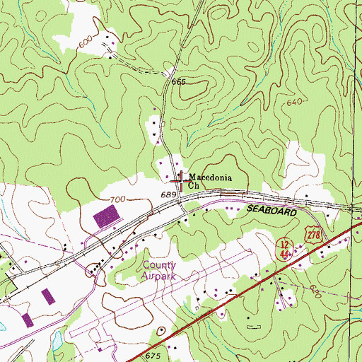 Topographic Map of Macedonia Church, GA