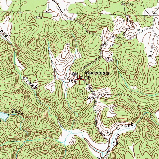 Topographic Map of Macedonia Church, GA