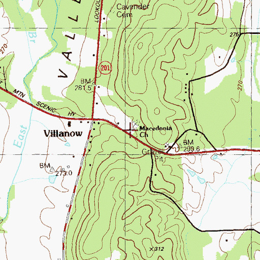 Topographic Map of Macedonia Church, GA