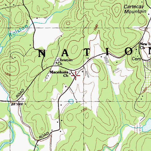Topographic Map of Macedonia Church, GA