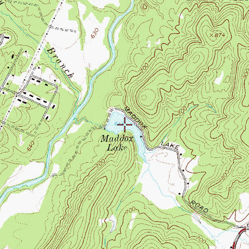 Topographic Map of Maddox Lake, GA
