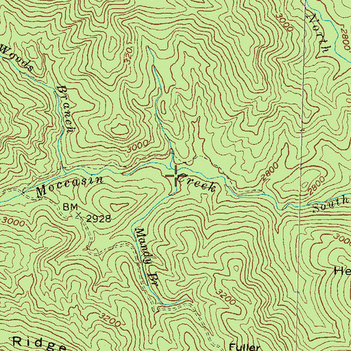 Topographic Map of Mandy Branch, GA