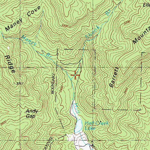 Topographic Map of Maney Branch, GA