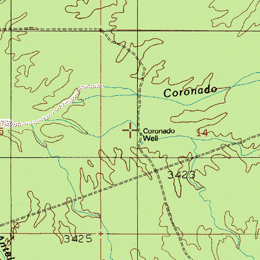 Topographic Map of Coronado Well, AZ