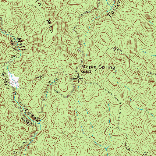 Topographic Map of Maple Spring Gap, GA