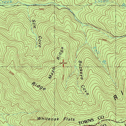 Topographic Map of Mash Ridge, GA