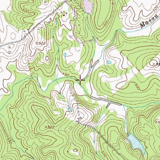 Topographic Map of Mason Branch, GA
