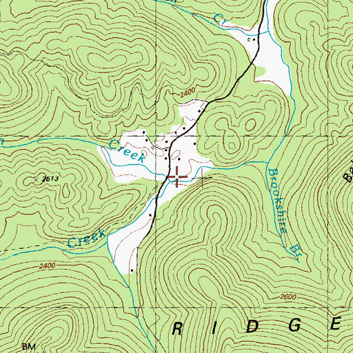 Topographic Map of Mauldin Creek, GA