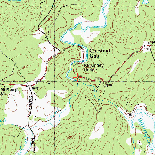 Topographic Map of McClure Creek, GA