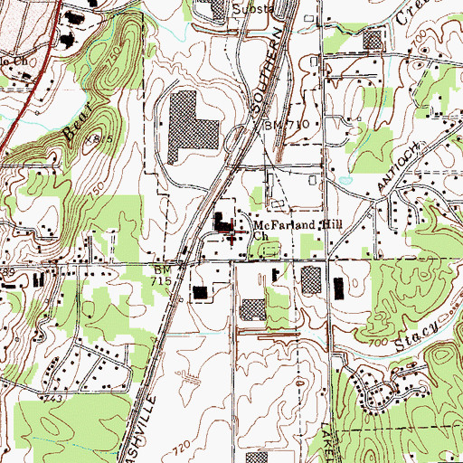 Topographic Map of McFarland Hill Church, GA