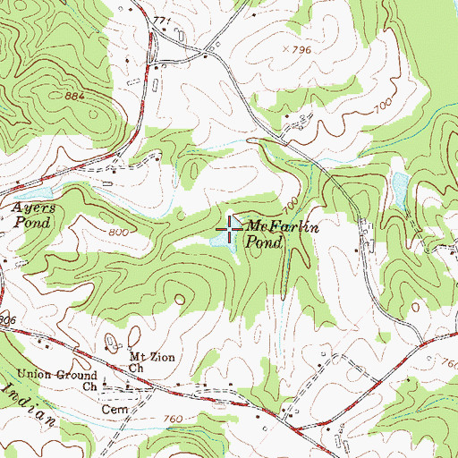 Topographic Map of McFarlin Pond, GA