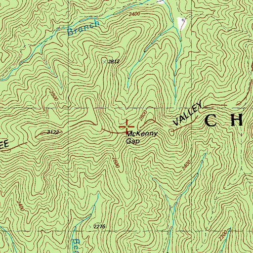Topographic Map of McKenny Gap, GA