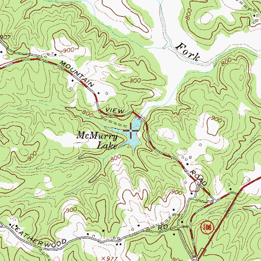 Topographic Map of McMurry Lake, GA