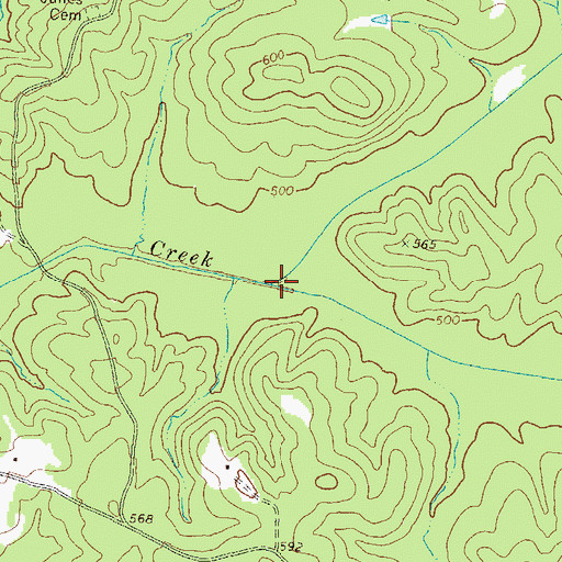 Topographic Map of McWhorter Creek, GA