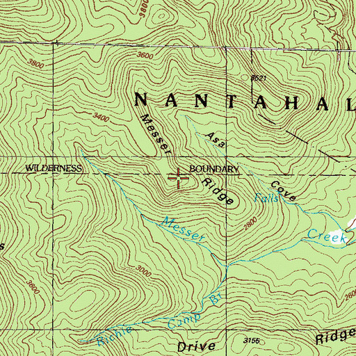 Topographic Map of Messer Ridge, GA