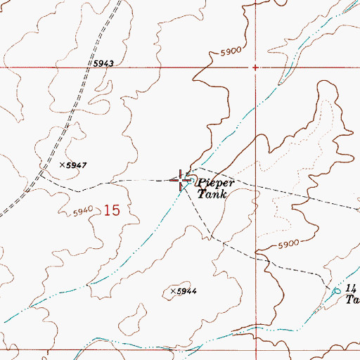 Topographic Map of Pieper Tank, AZ