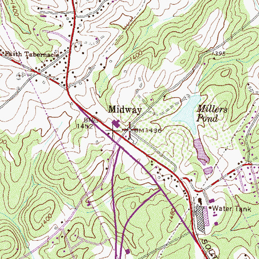 Topographic Map of Midway, GA