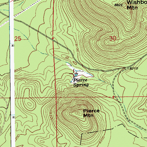 Topographic Map of Pierce Mountain, AZ