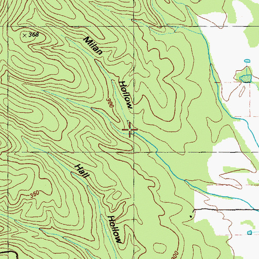Topographic Map of Milan Hollow, GA