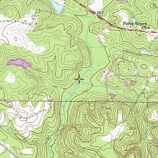 Topographic Map of Mill Branch, GA