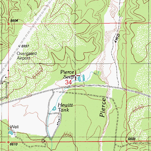 Topographic Map of Pierce Seep, AZ