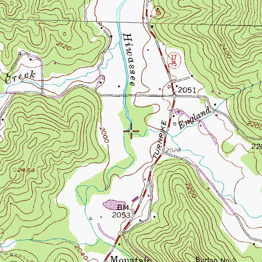 Topographic Map of Mill Creek, GA