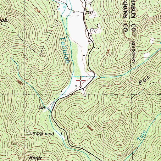 Topographic Map of Mill Creek, GA