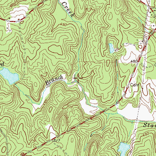 Topographic Map of Mill Dam Creek, GA