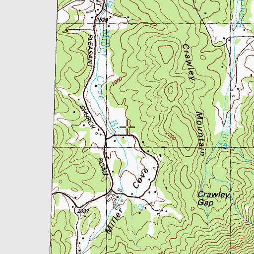 Topographic Map of Miller Cove, GA