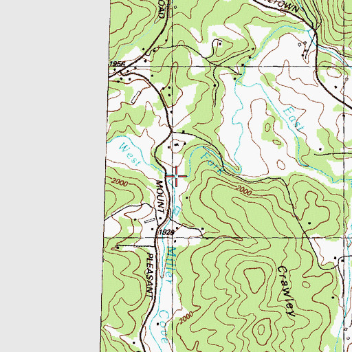 Topographic Map of Miller Cove Branch, GA