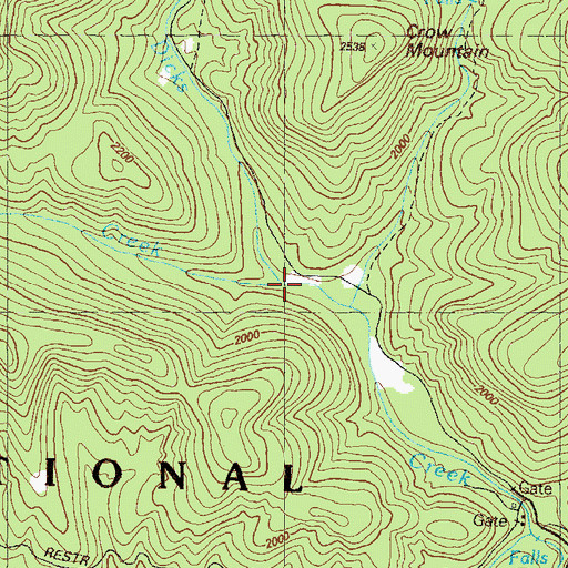 Topographic Map of Miller Creek, GA