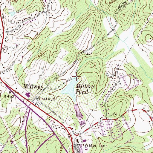 Topographic Map of Millers Pond, GA