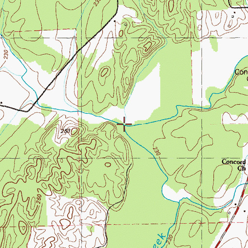 Topographic Map of Mills Creek, GA