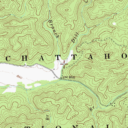 Topographic Map of Milma Branch, GA