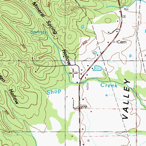 Topographic Map of Mineral Spring Hollow, GA