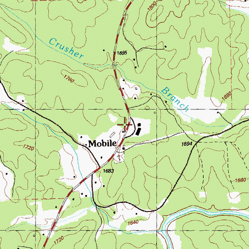 Topographic Map of Mobile, GA
