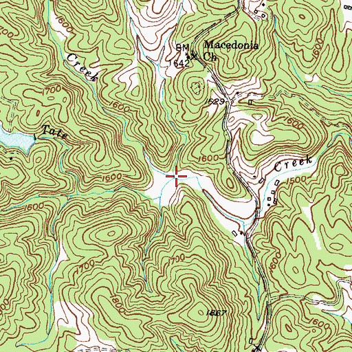 Topographic Map of Moose Creek, GA
