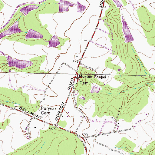 Topographic Map of Morton Chapel, GA