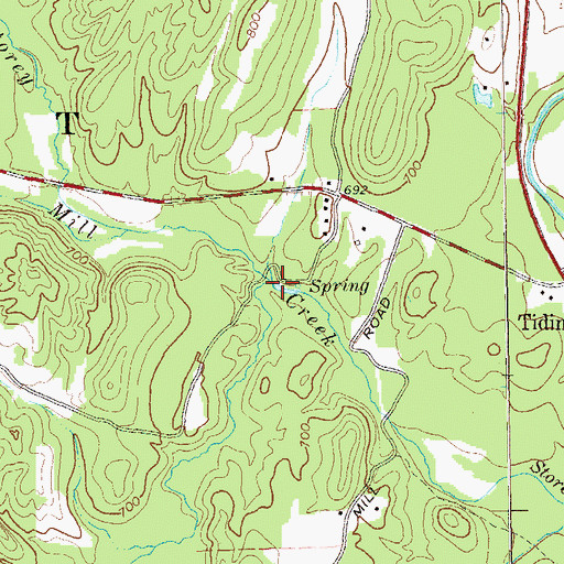 Topographic Map of Moss Creek, GA