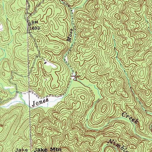 Topographic Map of Moss Creek, GA
