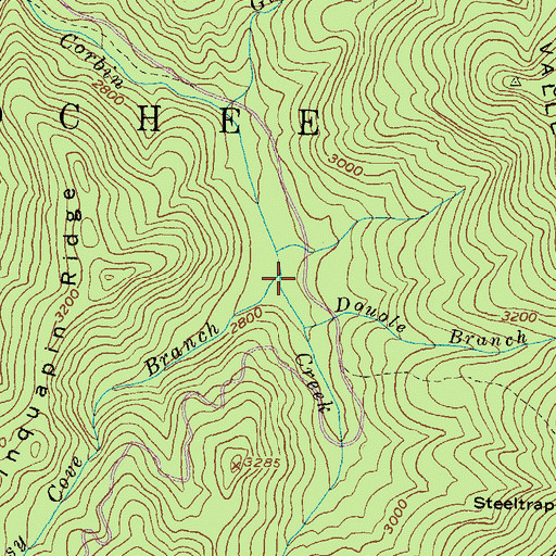 Topographic Map of Mossy Cove Branch, GA